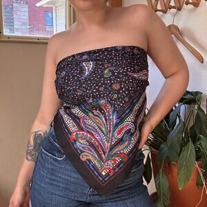 Vintage 1980s Italian Paisley Scarf